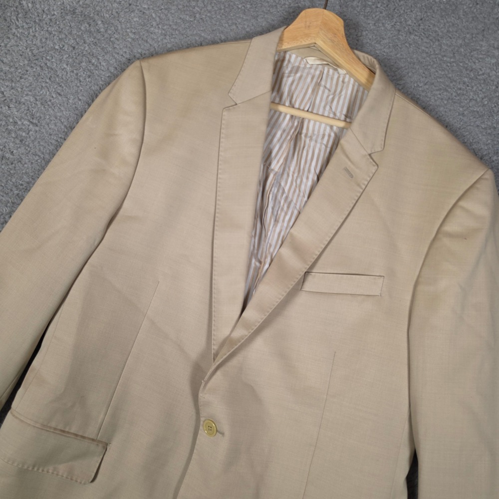 The Black Tux Blazer Mens 46R Tan Tollegno 1900 Italian Wool Suit Jacket